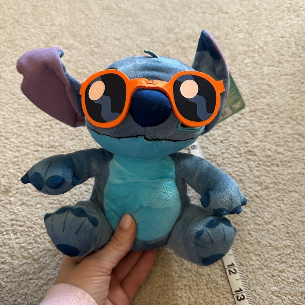 Disney Blue Stitch Plush with Orange Sunglasses